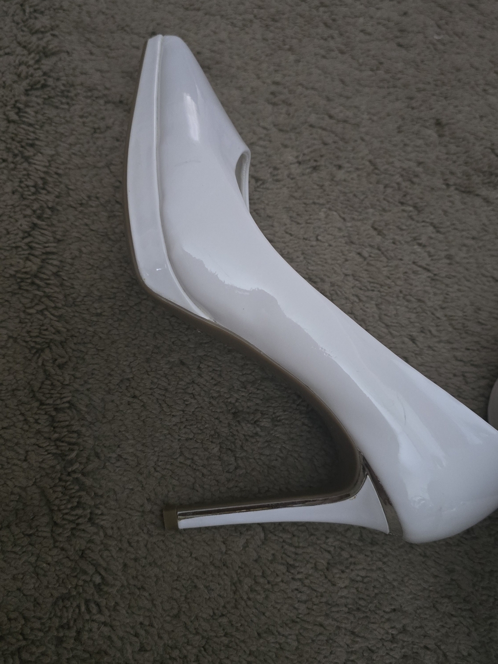 DKNY White Patent Pointed-Toe Stiletto Pumps